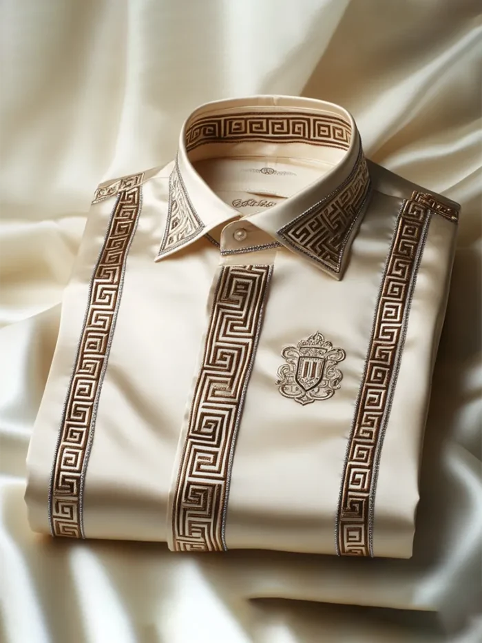 Men's Satin Luxury Business Long Sleeve Shirt