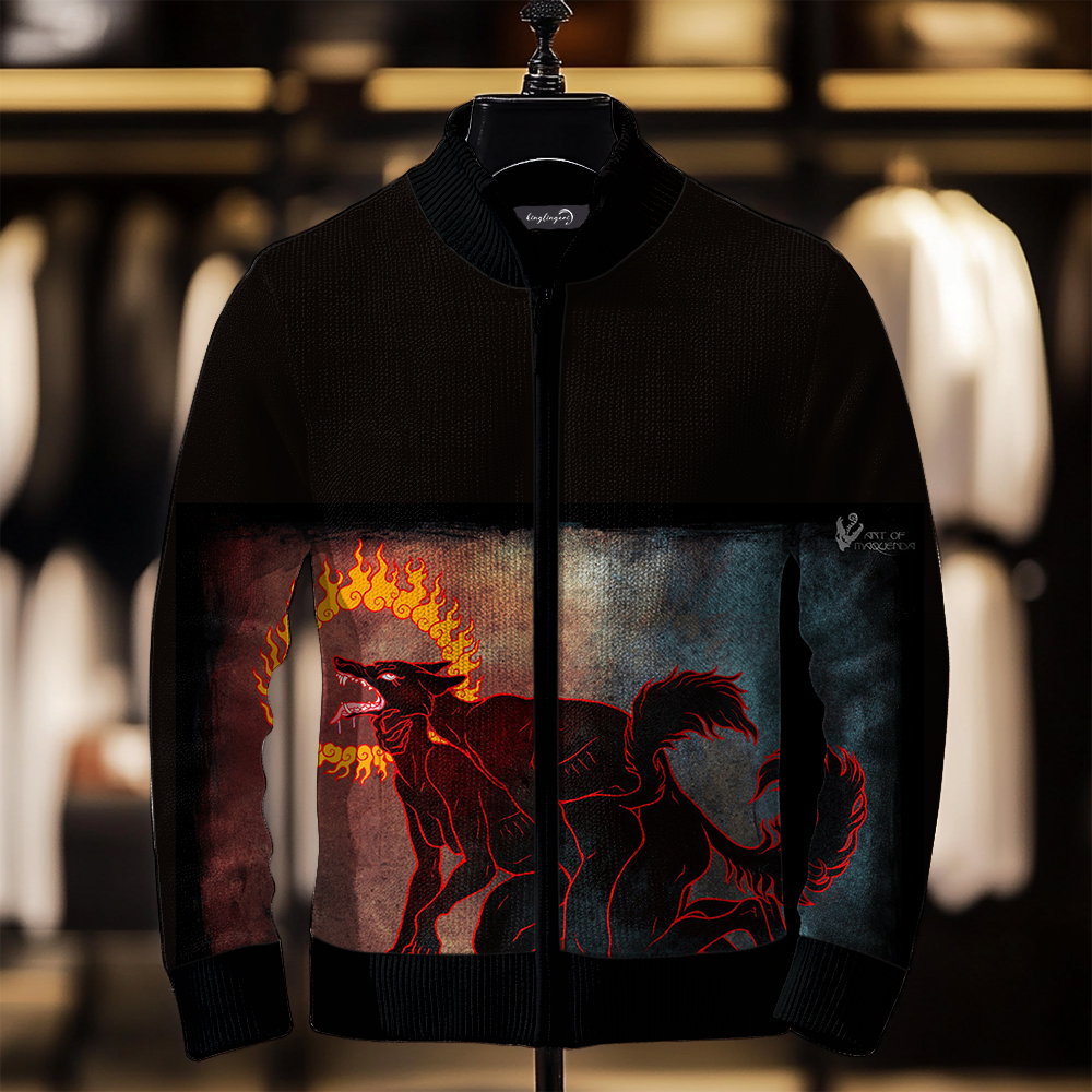 Luxe Men's Fashion Stand Collar Cardigan Sweater Knit Jacket