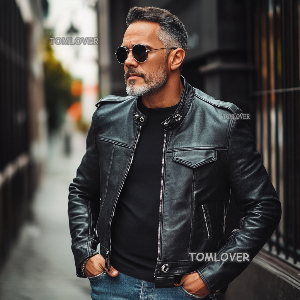 Men's Fashionable Design Leather Velvet Warm Design Jacket