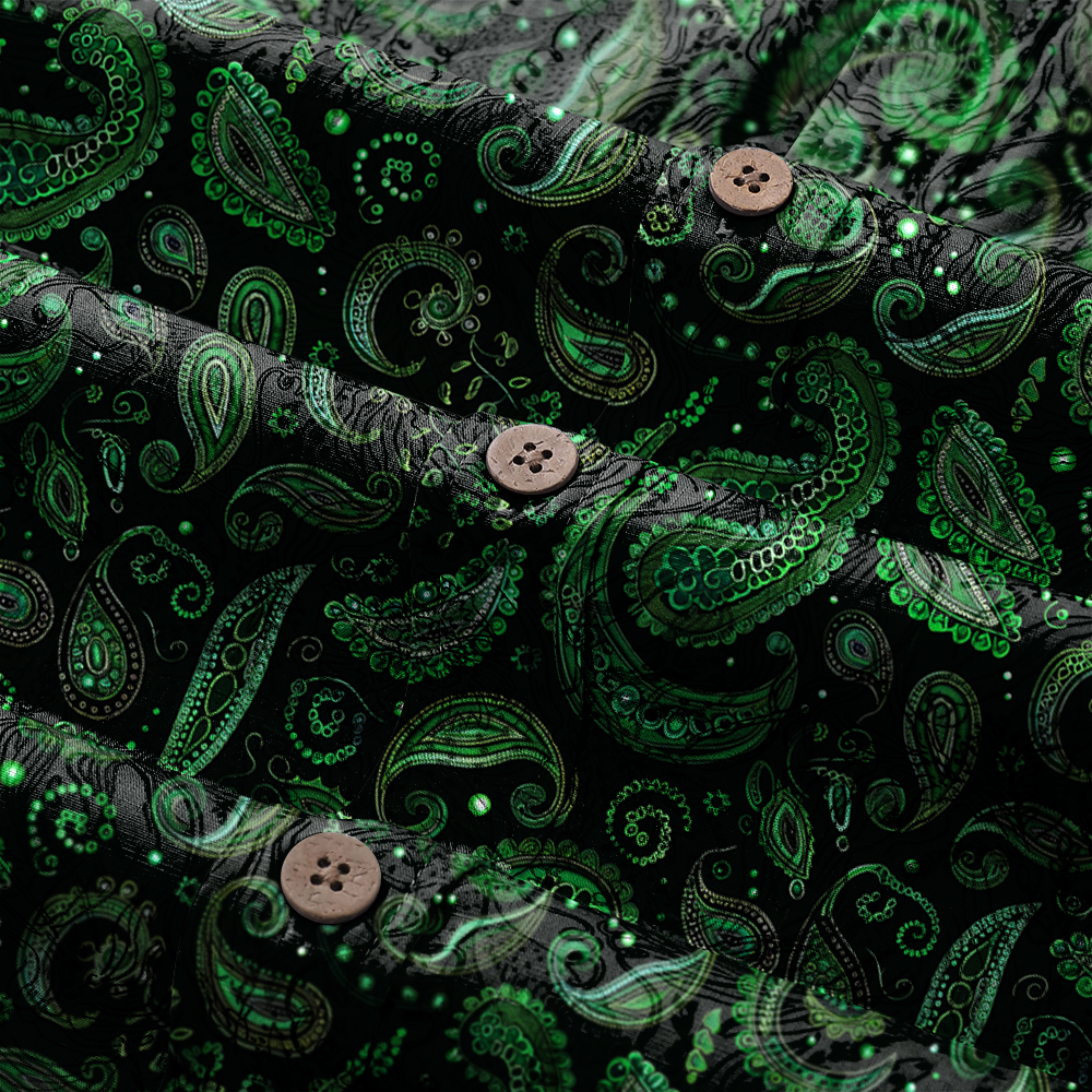 100% Cotton Soft High Elasticity Casual Tropical Print Short Sleeve Breathable Shirt