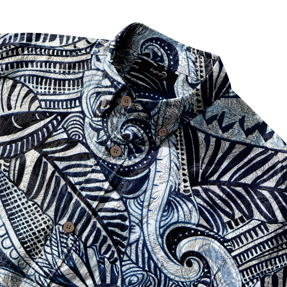 100% Cotton High elasticity Casual Tropical print Men's Holiday Breathable Hawaiian Shirt