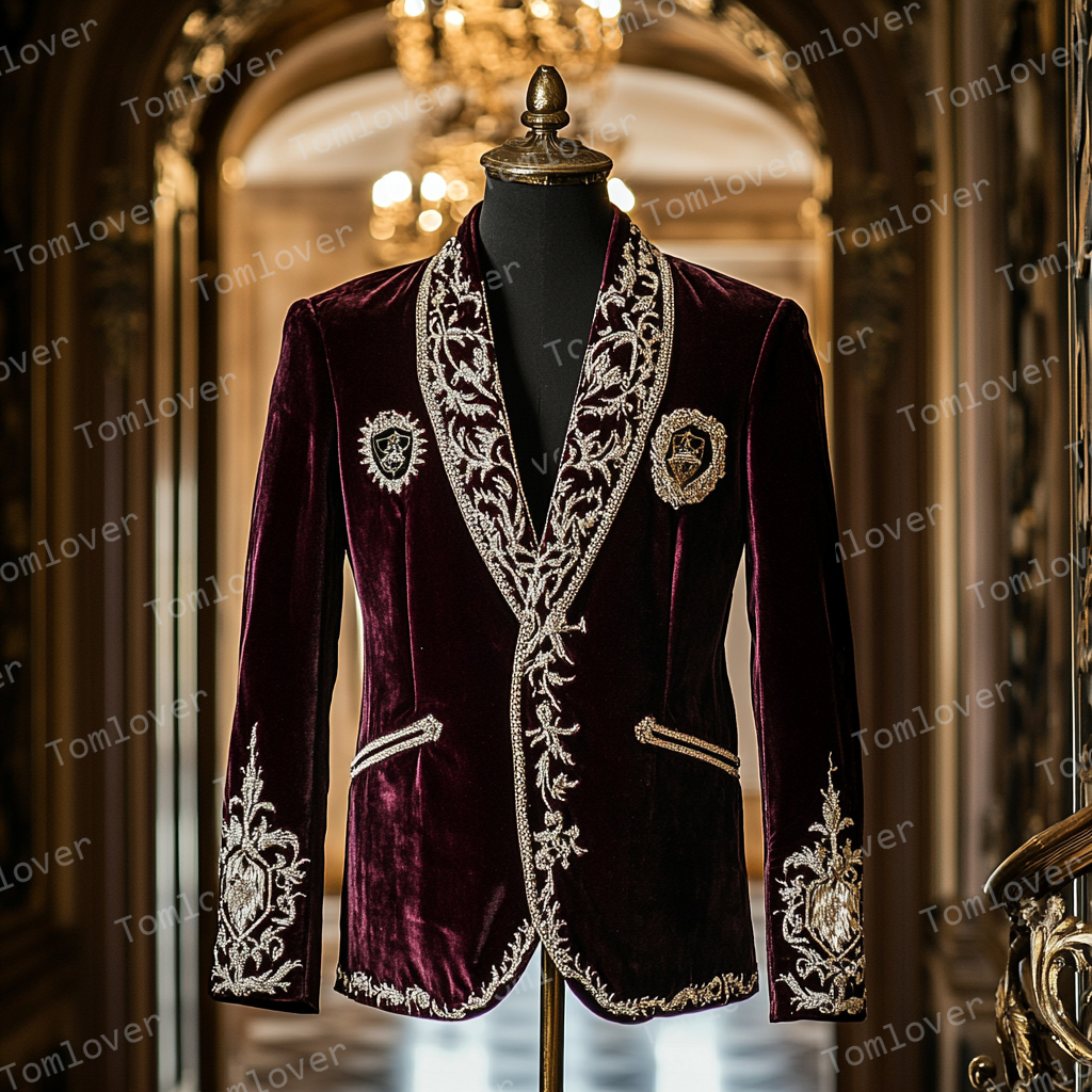 Unique embroidery business gentleman casual Men's Luxury Business Casual Fashion Blazer Suit Coat Jacket