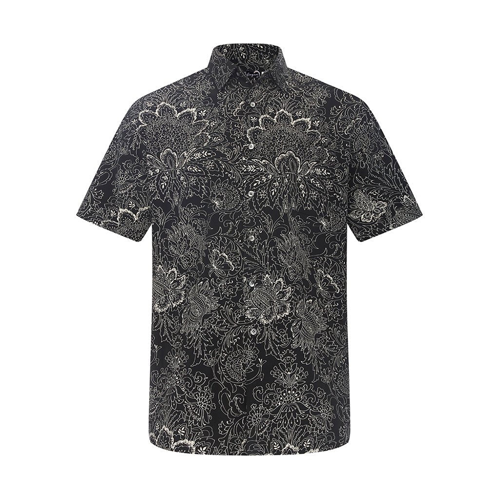 Soft High Elasticity Casual Tropical Print Short Sleeve Breathable Shirt