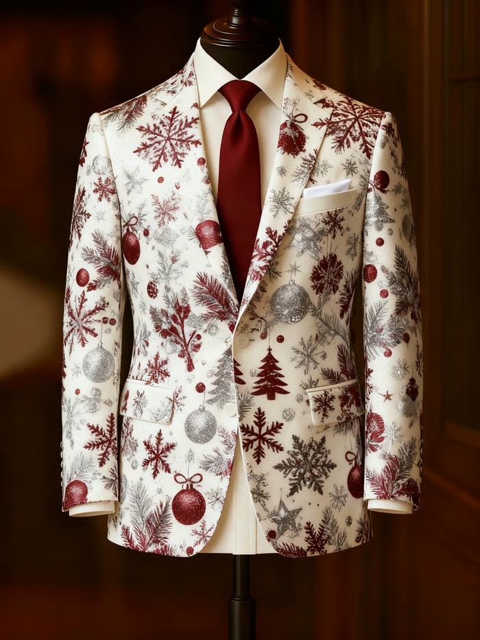 Men's Business Casual Christmas Suit Outerwear