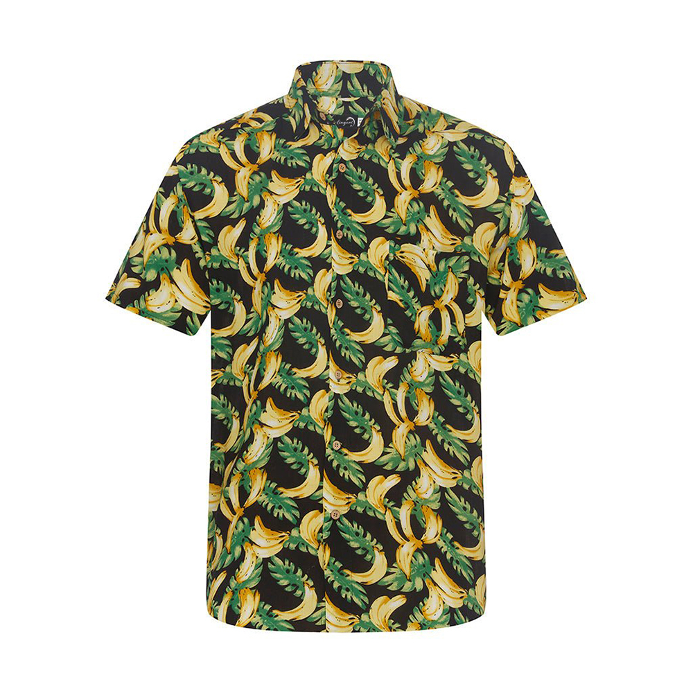 Soft High Elasticity Casual Tropical Print Short Sleeve Breathable Shirt