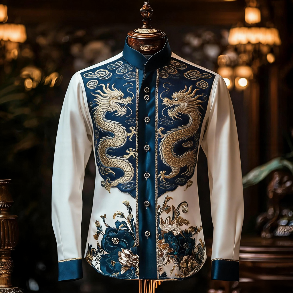 Silk Luxury Business VIP Exclusive Designer unique Luxe Collection long Shirt High Elasticity