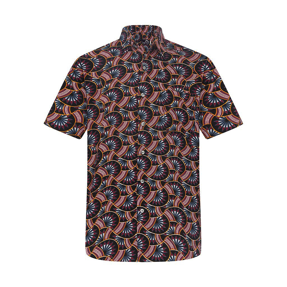 Soft High Elasticity Casual Tropical Print Short Sleeve Breathable Shirt