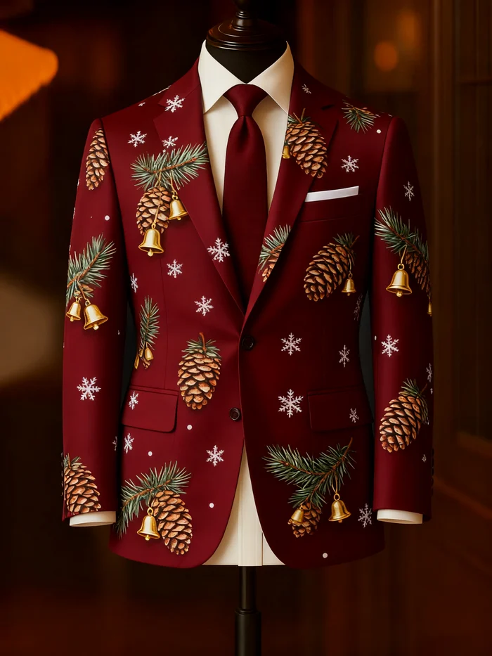 Men's Business Casual Christmas Suit Outerwear