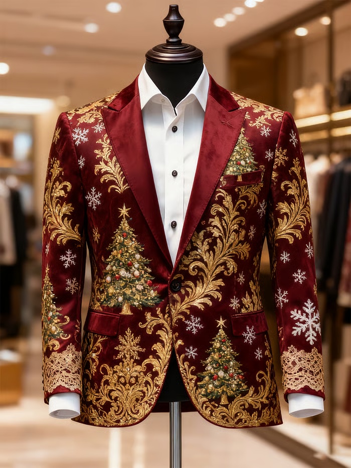 Men's Business Casual Christmas Suit Outerwear