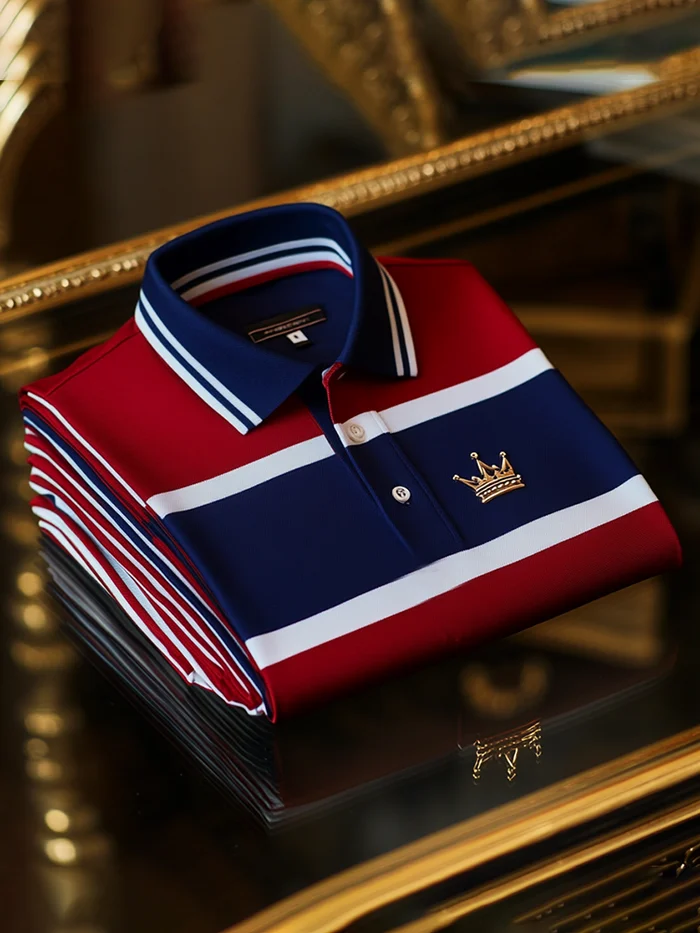 Men's Business Casual Button Short Sleeve Polo Shirt