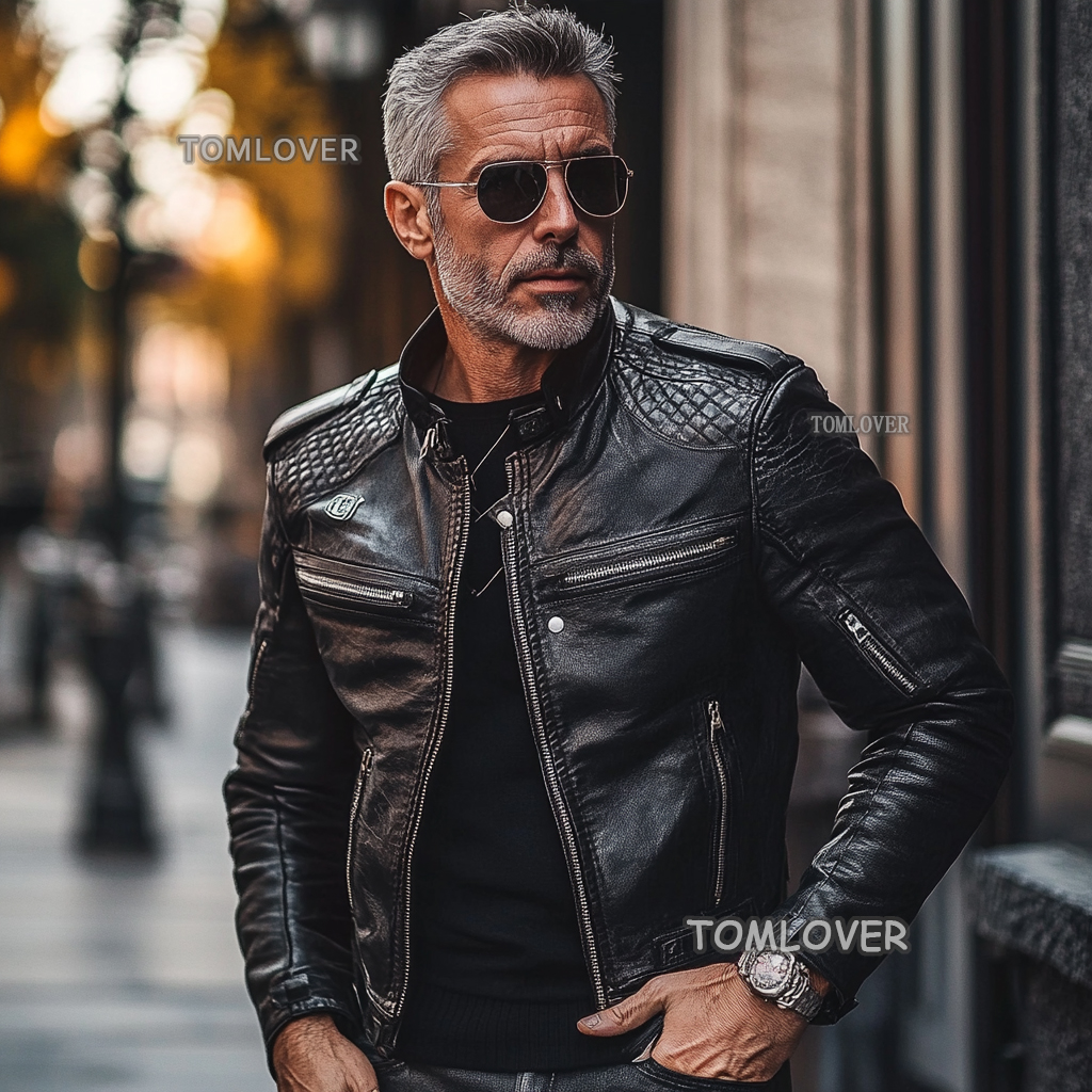 Men's Fashionable Design Leather Velvet Warm Design Jacket