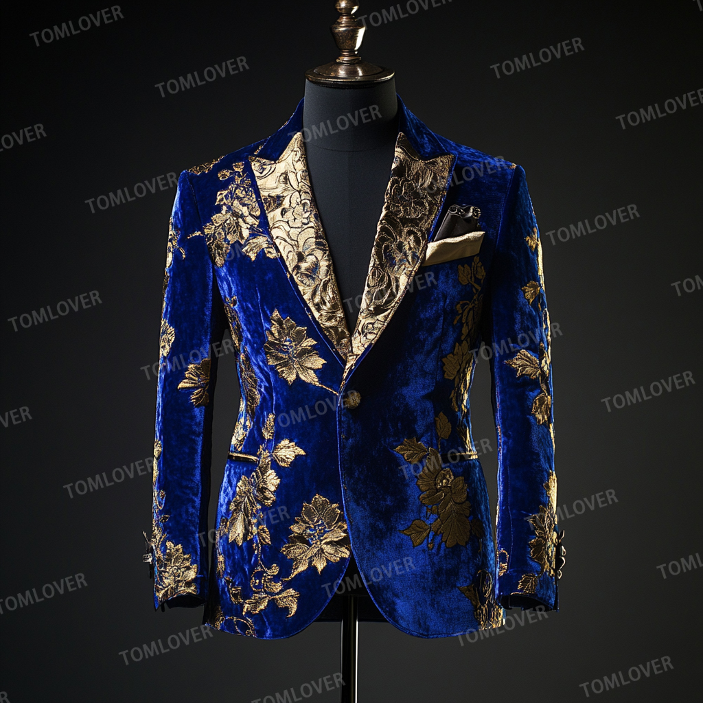 Unique embroidery business gentleman casual Men's Luxury Business Casual Fashion Blazer Suit Coat Jacket