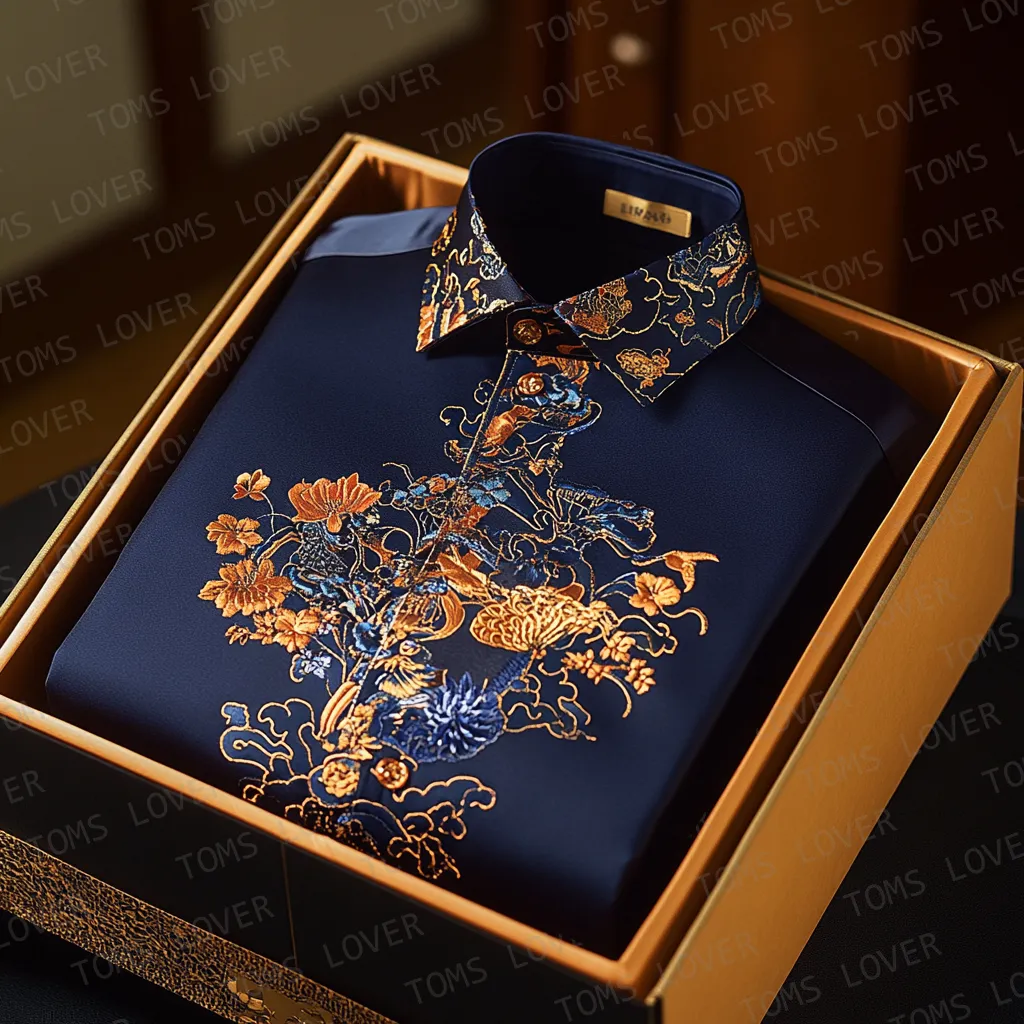 Men's Satin Luxury Business Long Sleeve Shirt