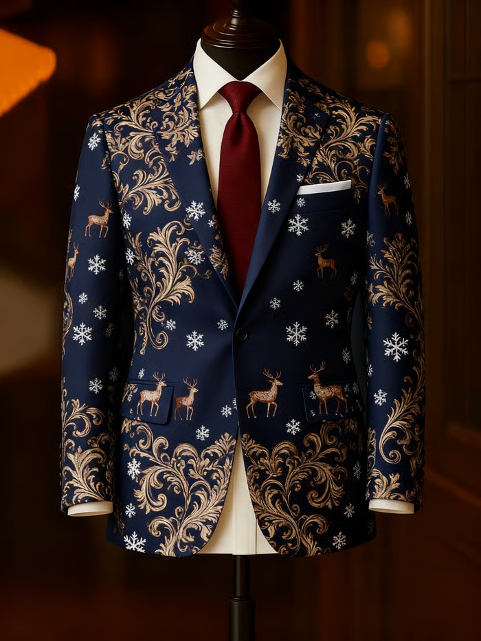 Men's Business Casual Christmas Suit Outerwear