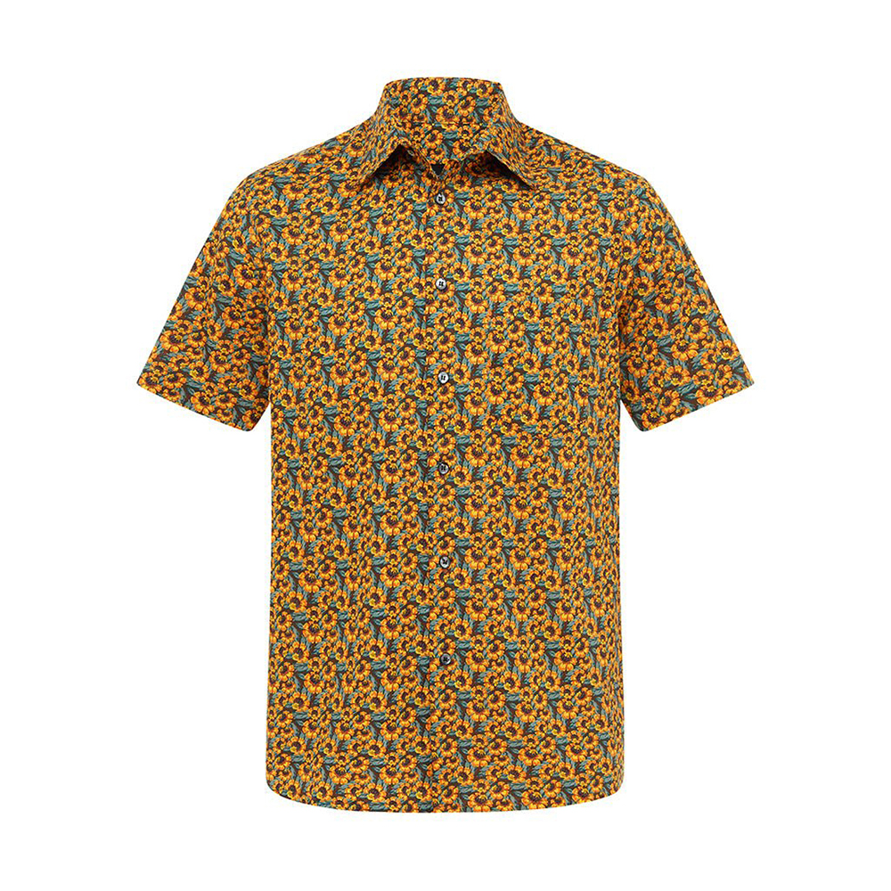 Soft High Elasticity Casual Tropical Print Short Sleeve Breathable Shirt