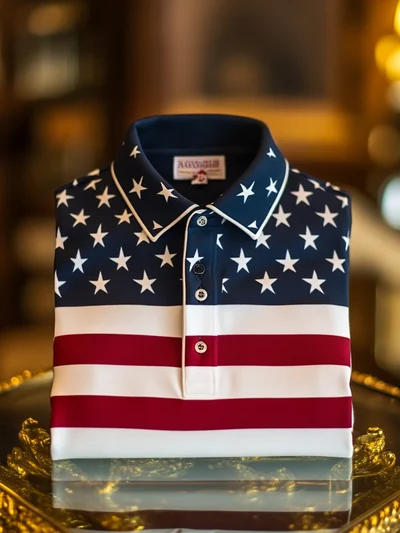 Men's Business Casual Button Short Sleeve Polo Shirt