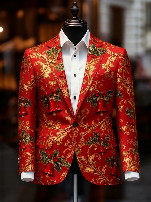 Men's Business Casual Christmas Suit Outerwear