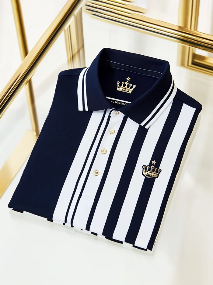 Men's Business Casual Button Short Sleeve Polo Shirt