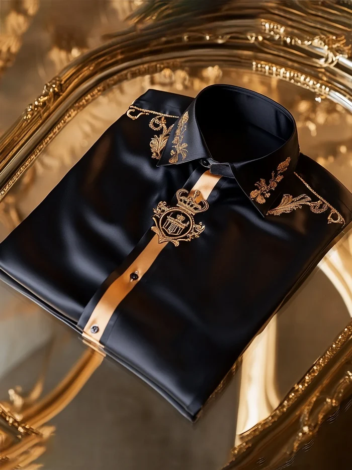 Men's Satin Luxury Business Long Sleeve Shirt