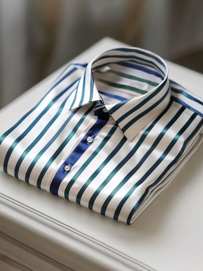 Men's Satin Luxe Long Sleeve Button Down Shirt