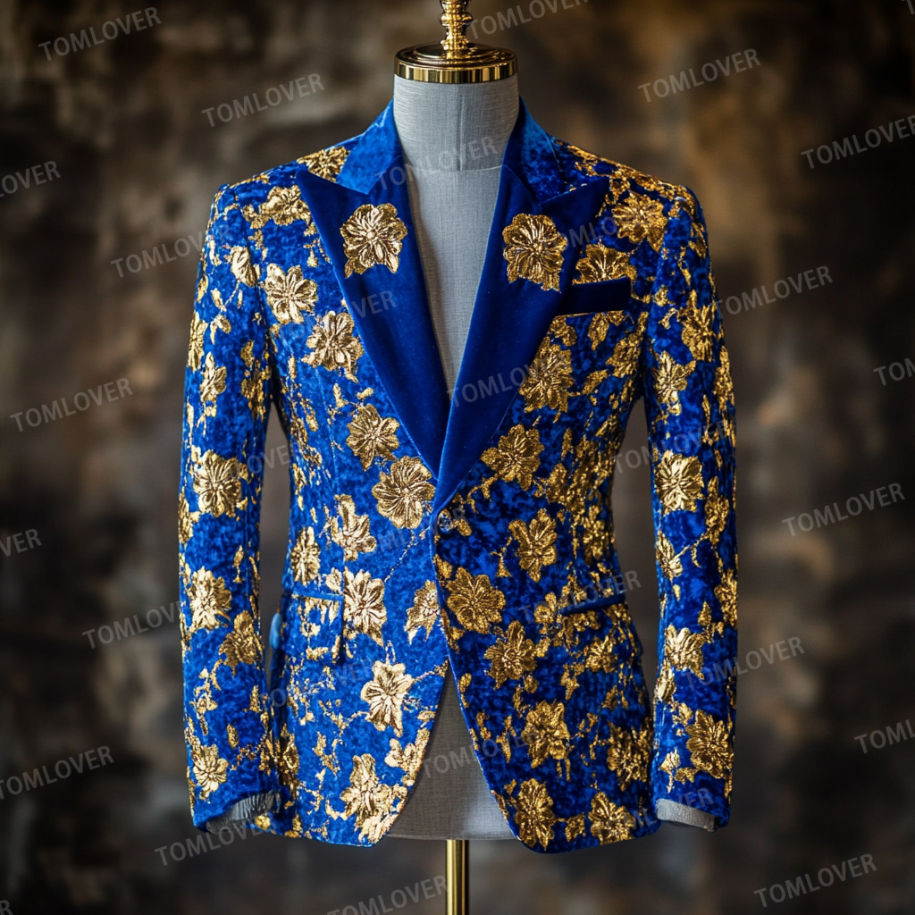 Unique embroidery business gentleman casual Men's Luxury Business Casual Fashion Blazer Suit Coat Jacket