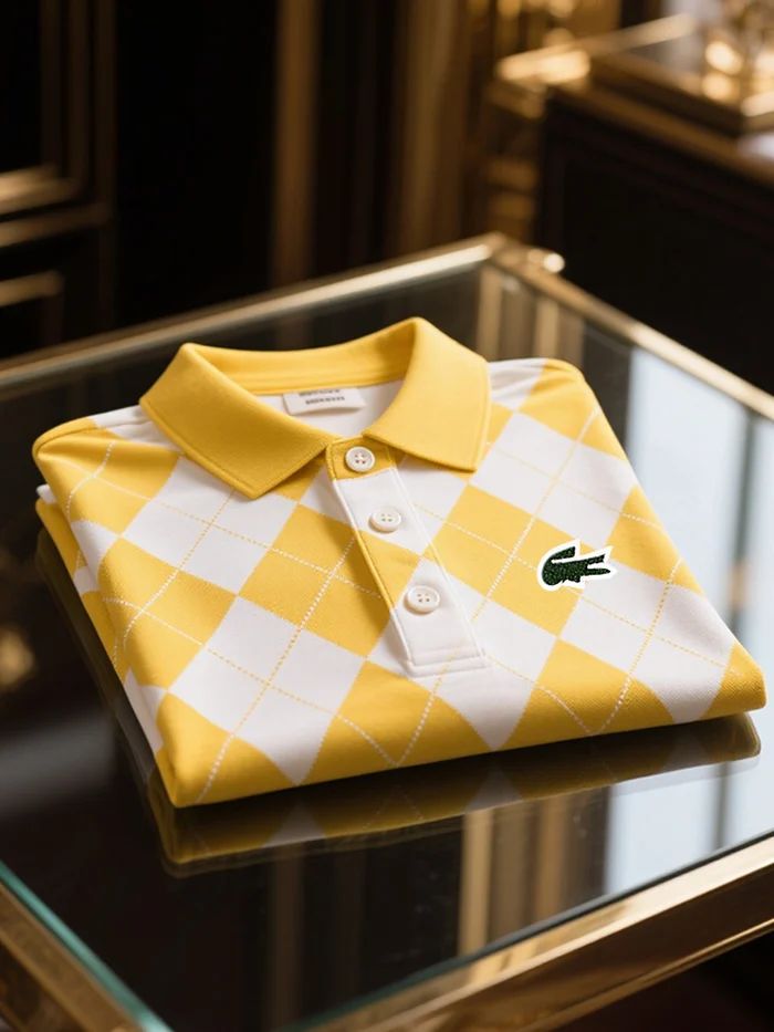 Men's Classic Business Logo Button Short Sleeve Polo Shirt