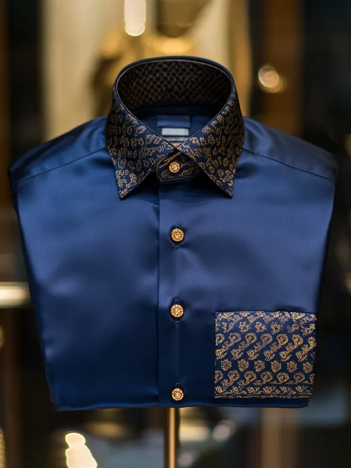 Men's Satin Luxury Business Long Sleeve Shirt