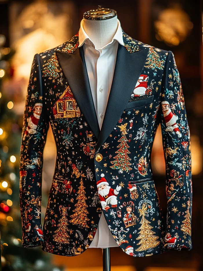 Men's Business Casual Christmas Suit Outerwear