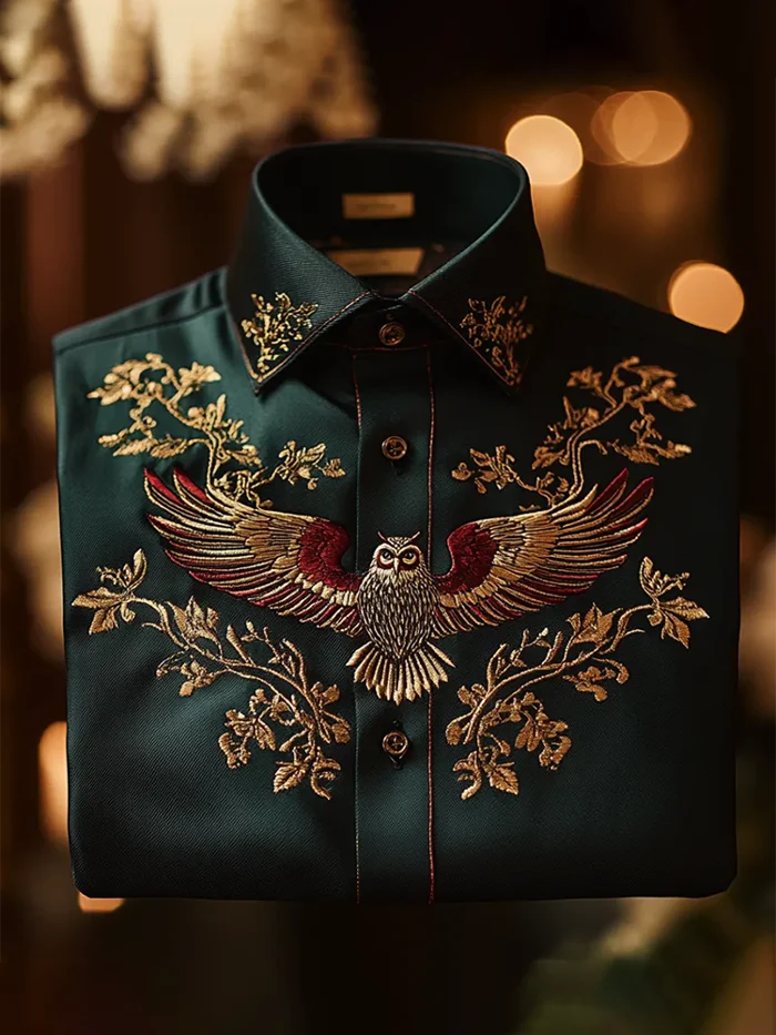 Men's Satin Luxury Business Long Sleeve Shirt