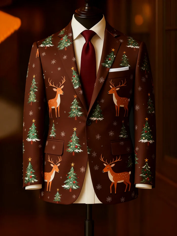Men's Business Casual Christmas Suit Outerwear