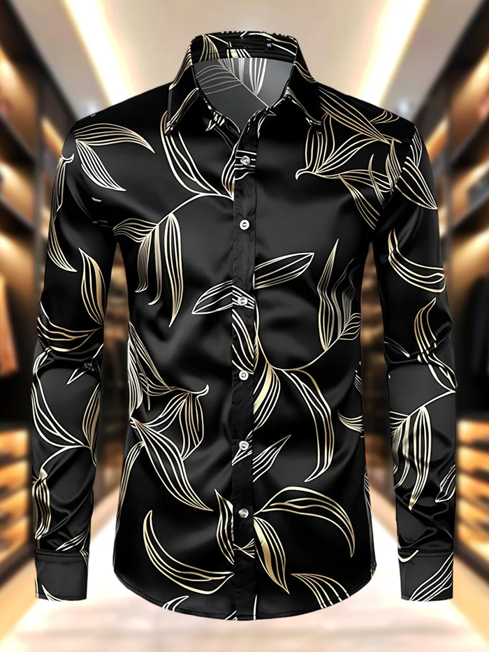 Men's Satin Luxe Long Sleeve Button Down Shirt