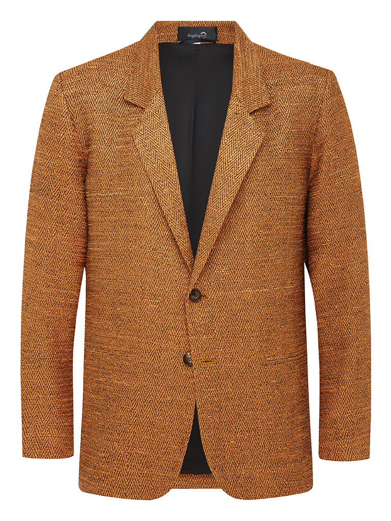 100% Hand Woven Raw Silk Men's Luxury Business Casual Fashion Blazer Suit Jacket