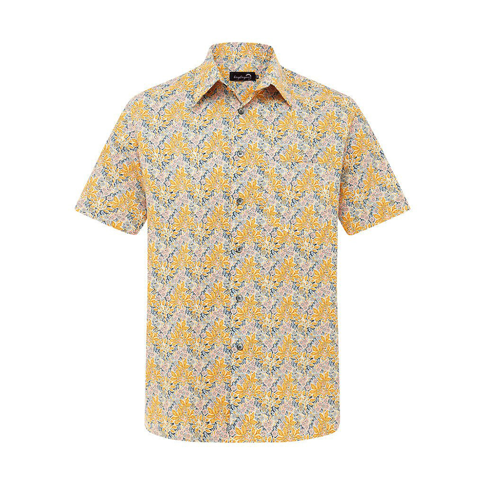 Soft High Elasticity Casual Tropical Print Short Sleeve Breathable Shirt