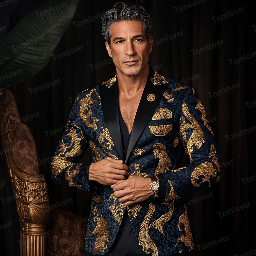 Luxury Stand-up collar Embroidery Jacket Limited sale Fashion Men's High quality High discount