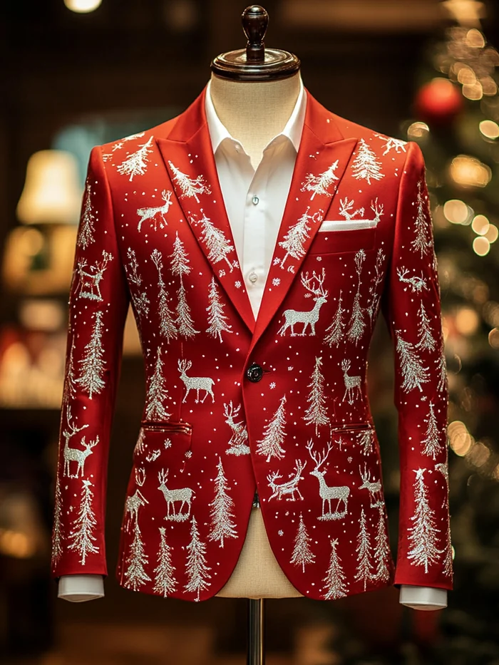 Men's Business Casual Christmas Suit Outerwear