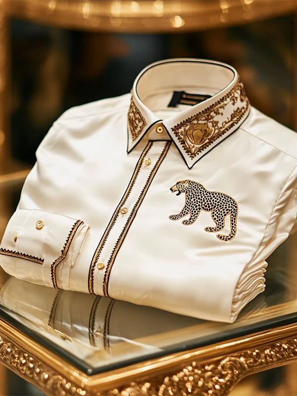 Men's Satin Luxury Business Long Sleeve Shirt