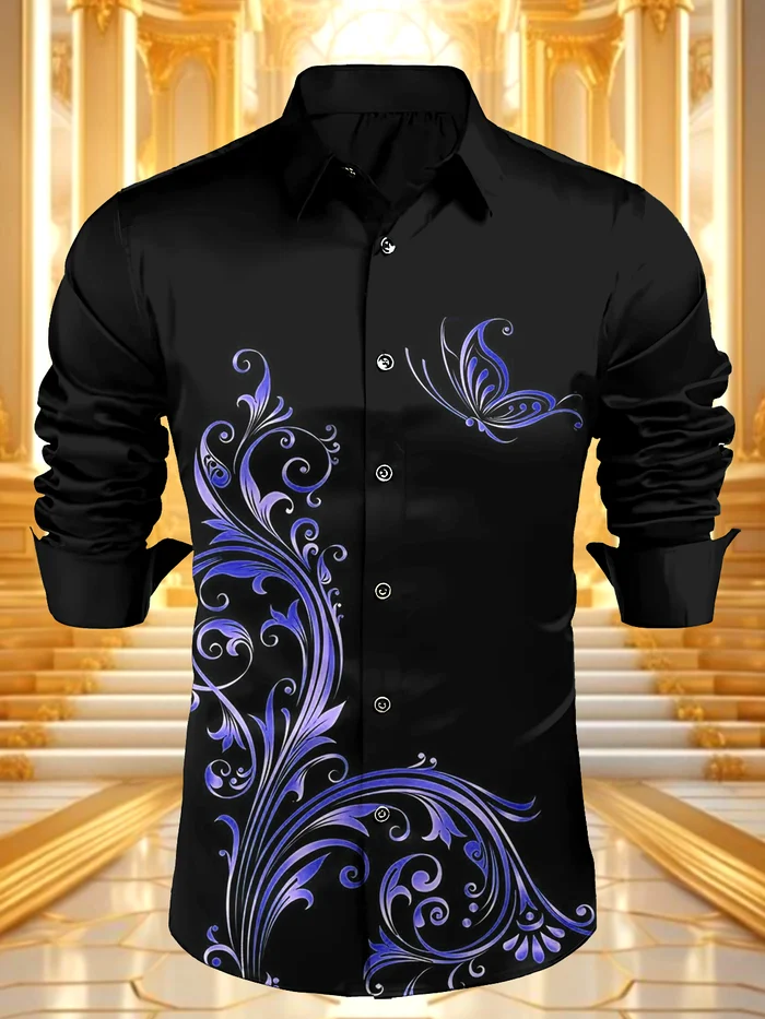 Men's Satin Luxe Long Sleeve Button Down Shirt