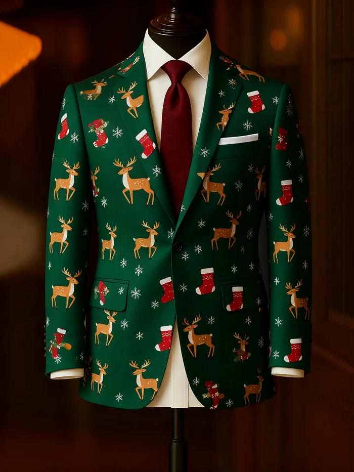 Men's Business Casual Christmas Suit Outerwear