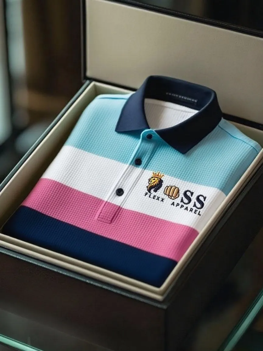 Men's Business Casual Button Long Sleeve Polo Shirt