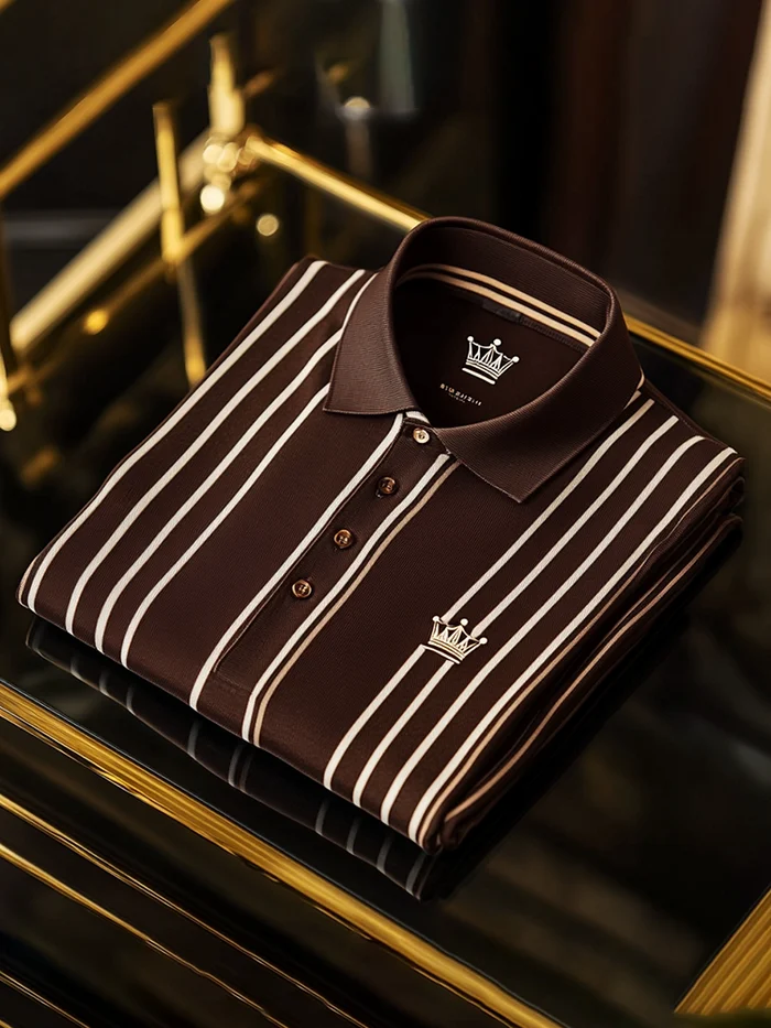 Men's Business Casual Button Short Sleeve Polo Shirt