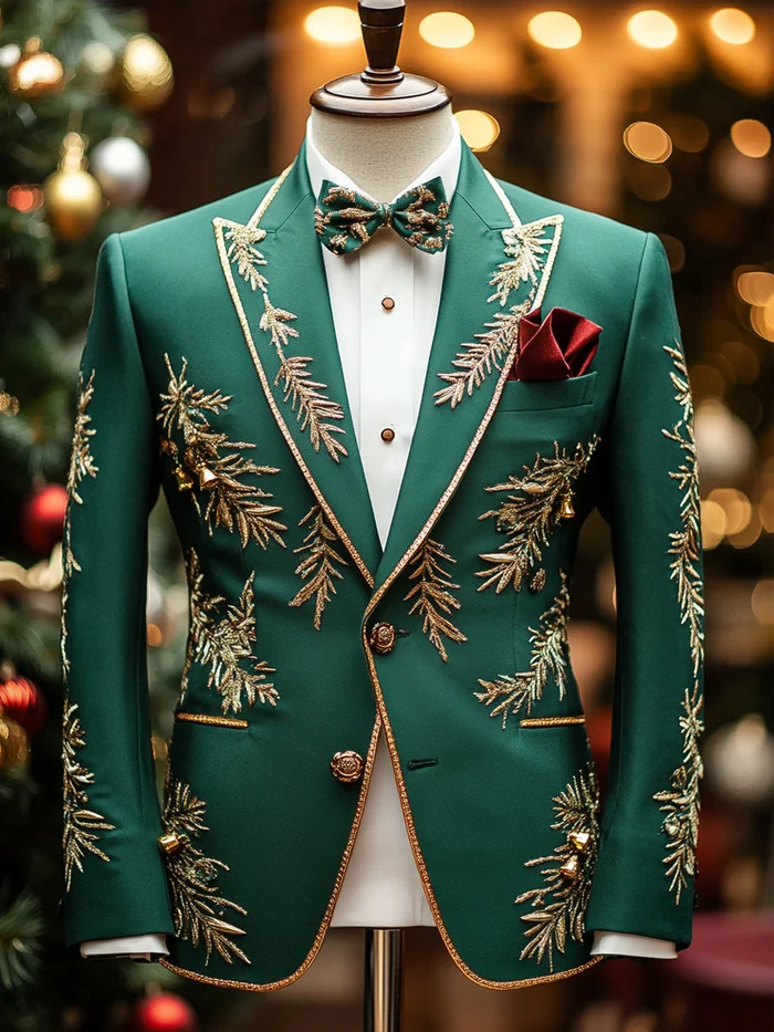 Men's Business Casual Christmas Suit Outerwear