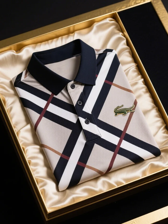 Men's Business Casual Button Short Sleeve Polo Shirt