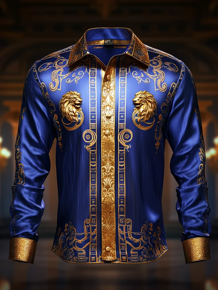 Men's Satin Luxe Long Sleeve Button Down Shirt