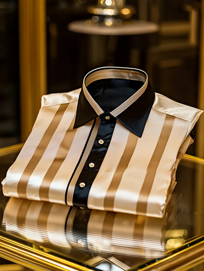 Men's Satin Luxe Long Sleeve Button Down Shirt