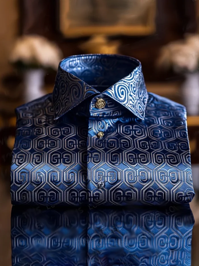 Men's Satin Luxe Long Sleeve Button Down Shirt