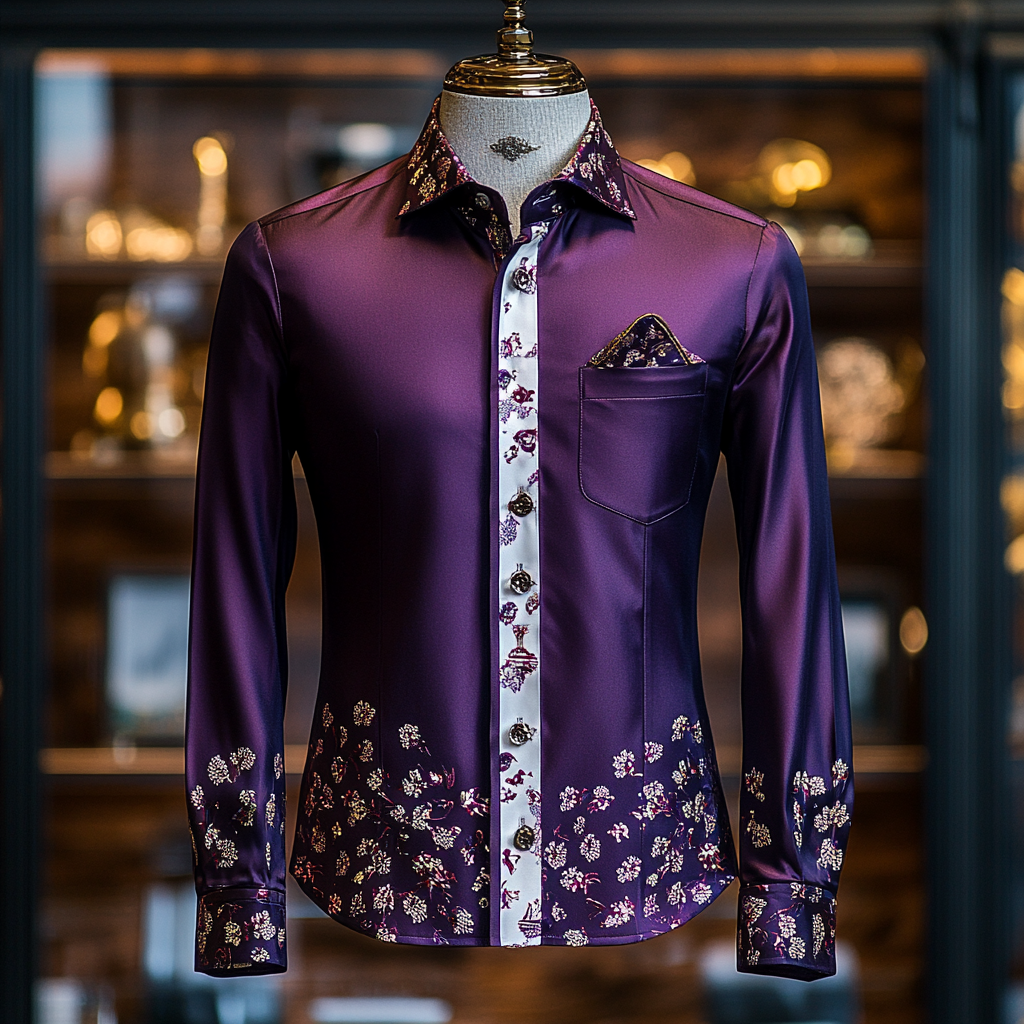 Silk Luxury Business VIP Exclusive Designer unique Luxe Collection long Shirt High Elasticity