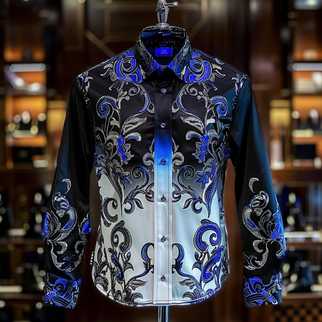 Silk Luxury Business VIP Exclusive Designer unique Luxe Collection long Shirt High Elasticity