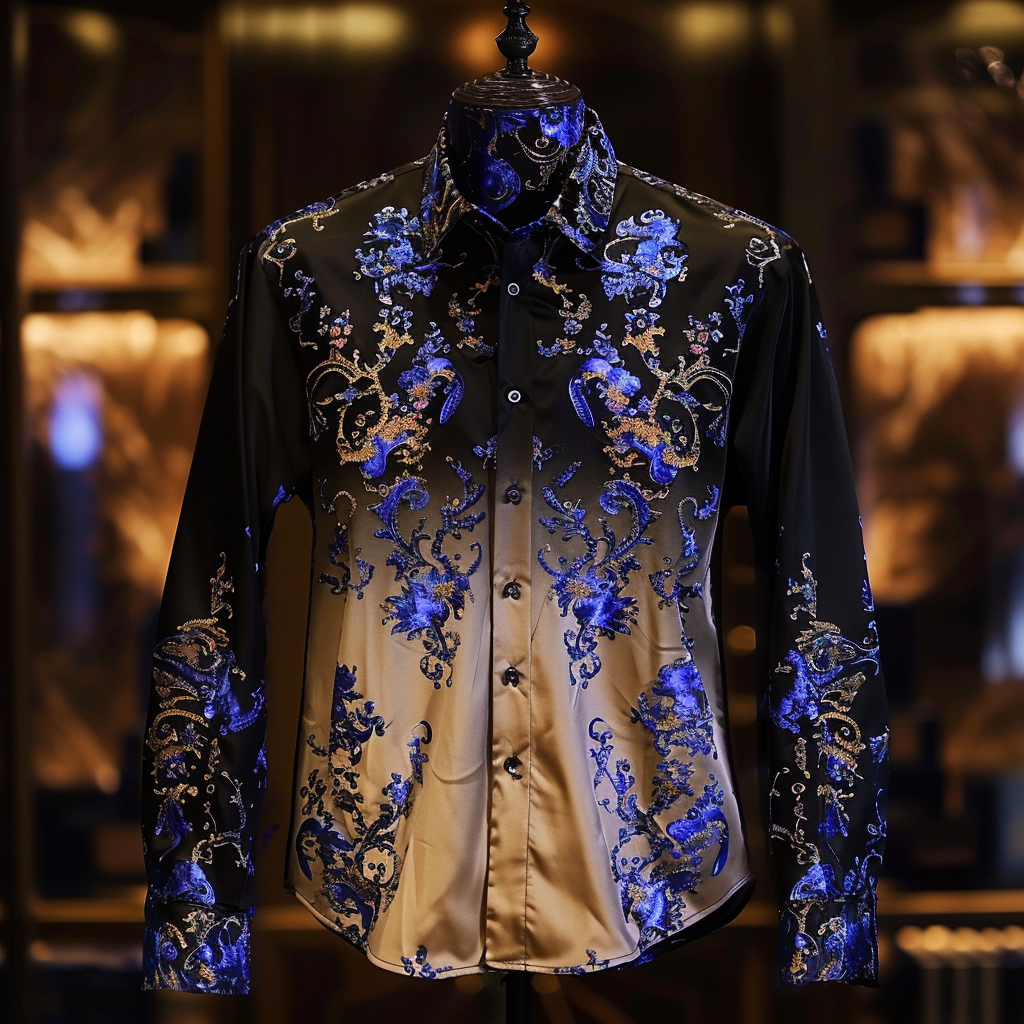 Silk Luxury Business VIP Exclusive Designer unique Luxe Collection long Shirt High Elasticity