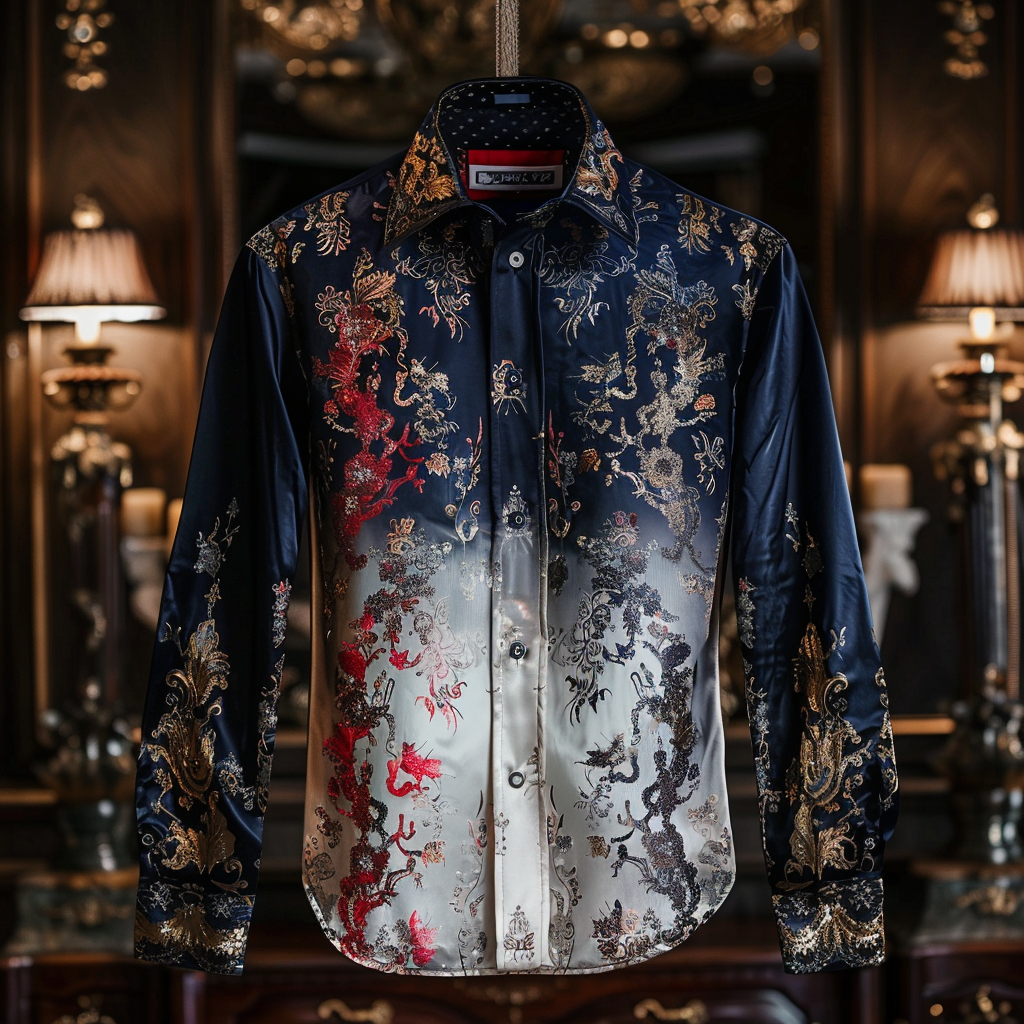 Silk Luxury Business VIP Exclusive Designer unique Luxe Collection long Shirt High Elasticity