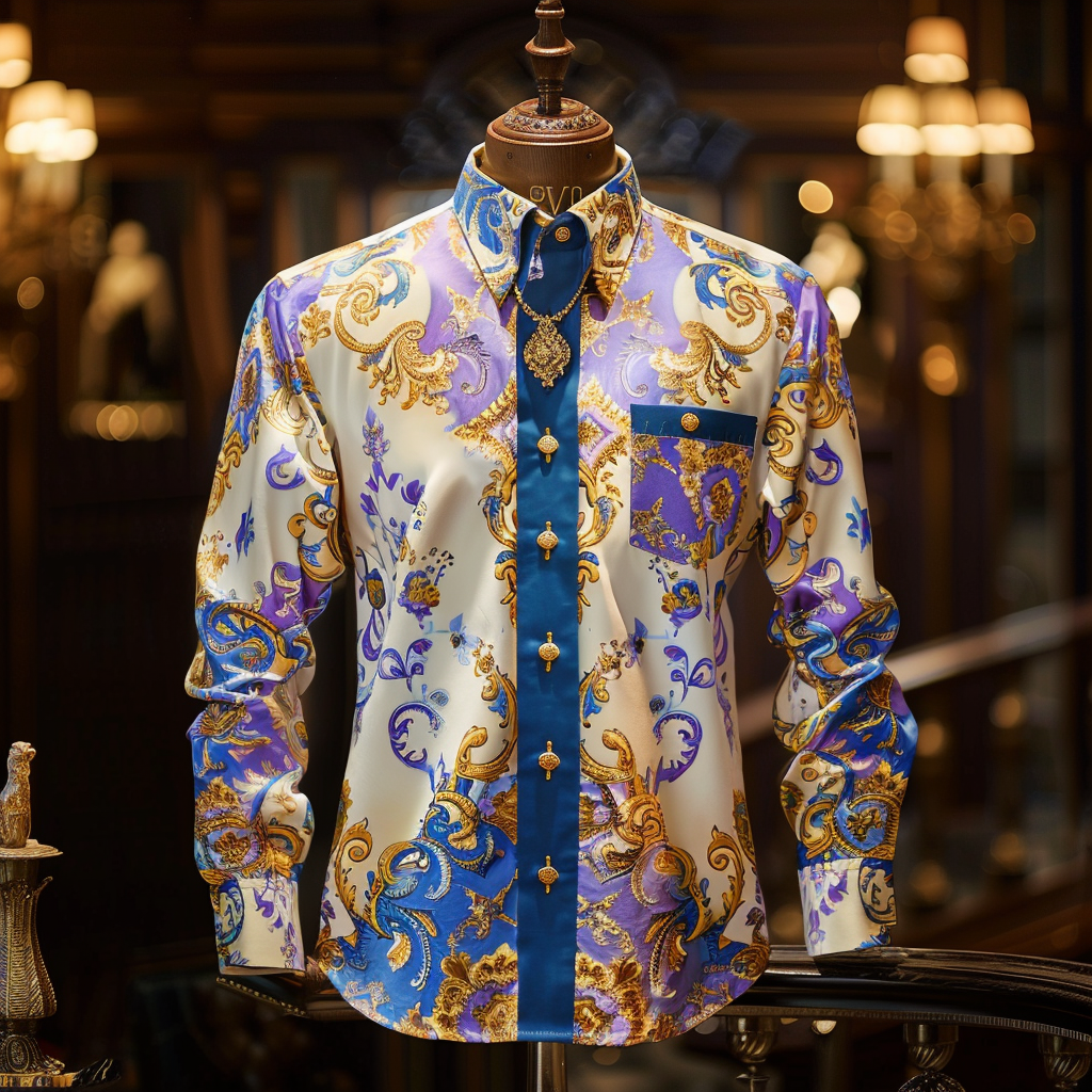 Silk Luxury Business VIP Exclusive Designer unique Luxe Collection long Shirt High Elasticity